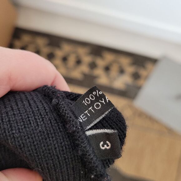 Carine Paris 100% Wool Sweater Black Military Gothic Victorian Size 3 Medium - Picture 12 of 13